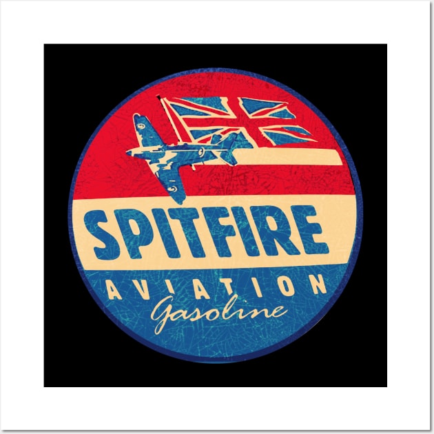 Spitfire Aviation Fuel Wall Art by Midcenturydave